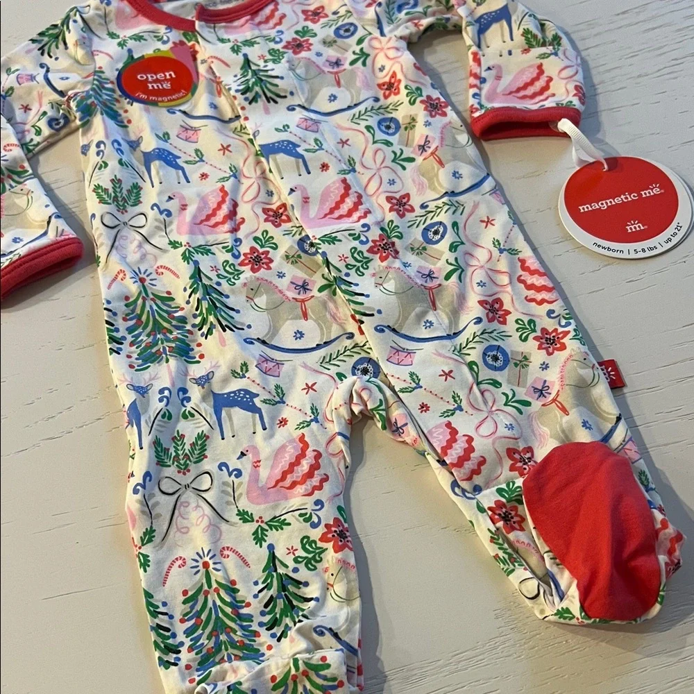 Magnetic Me Sugar Plum Dreams Holiday Footie Newborn 0-3 3-6 6-9 months